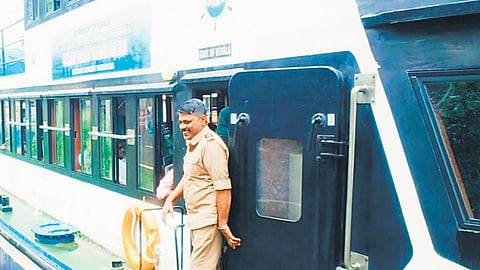 The Vega-1 boat arriving in Alappuzha