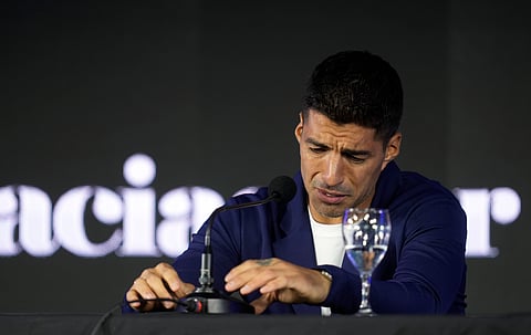 Uruguayan soccer player Luis Suarez announces his retirement the national soccer team in Montevideo.