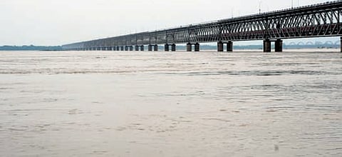 The water level in the Godavari River surged following heavy rains 