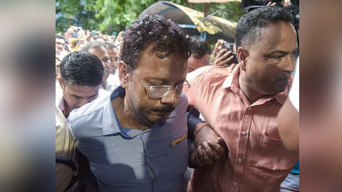 Former RG Kar Medical College and Hospital's principal, Sandip Ghosh, being taken to Alipore Judges District and Session Court in Kolkata on Sep 3, 2024.