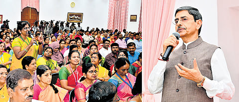 Governor RN Ravi taking part in an event at Raj Bhavan on Thursday 