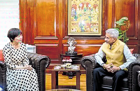 EAM Jaishankar meets former Japan PM Shinzo Abe’s wife Akie Abe in New Delhi.
