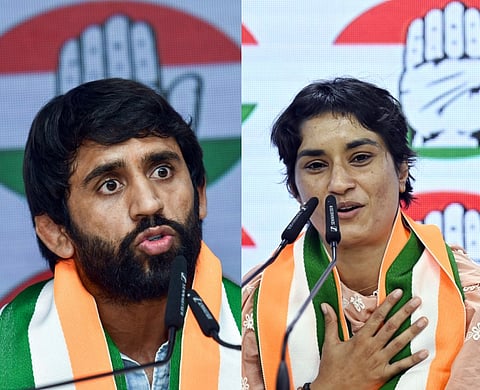 Both Punia and Phogat joined the Congress recently.