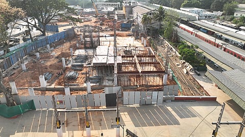 Work going on in the main entry