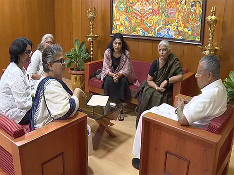 WCC members seen meeting Kerala CM Pinarayi Vijayan.