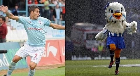 The former Celta Vigo player was found to have inappropriately touched the breasts of the woman who was wearing Espanyol's parakeet costume while players lined up to salute each other before kickoff.