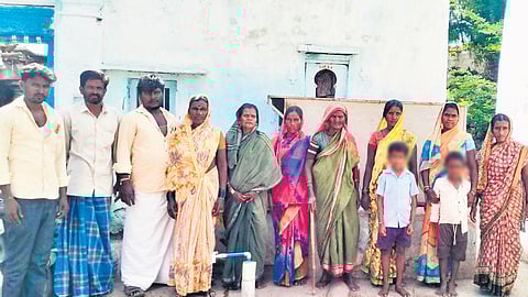 The family which has been boycotted by people from an upper caste in Bapparga village in Yadgir district.