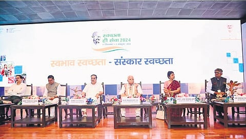 Union Minister for Housing and Urban Affairs Manohar Lal during the curtain raiser for Swabhav Swachhata Sanskar Swachhata 2024 in New Delhi.