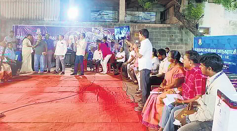 Area sabha meet underway at New Street in Kaladipet, Tiruvottityur | Express