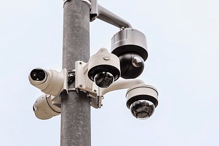 CCTV installed in a public place