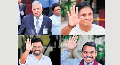 Supporters of presidential candidate of Samagi Jana Balawgaya and opposition leader Sajith Premadasa attend the final campaign rally ahead of the presidential election in Colombo, Sri Lanka.