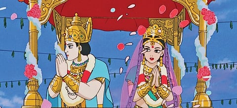 A still from the Japanese-Indian anime film 'Ramayana: The Legend of Prince Rama'