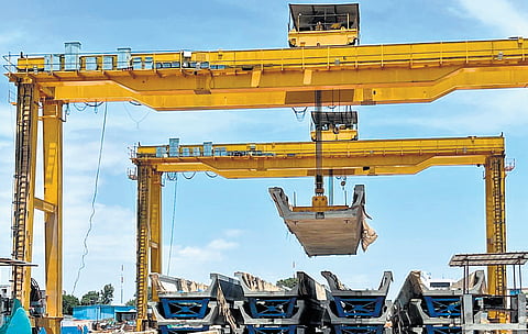 Work on Phase-1 of the Suburban Rail Project in progress in Yeswantpur 