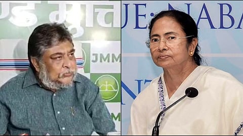 JMM General Secretary and Central Spokesperson Supriyo Bhattacharya (L) , West Bengal Chief Minister Mamata Banerjee (R)