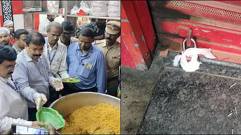 Contaminated food was disposed of, and the outlet was sealed after food samples were collected for testing.