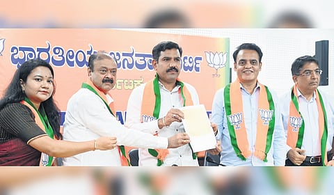 The BJP fact-finding committee on Nagamangala unrest submits its report to state party chief BY Vijayendra in Bengaluru on Friday