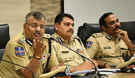 Dr. Jitender IPS., Director General of police addressing media during a press conference in Hyderabad