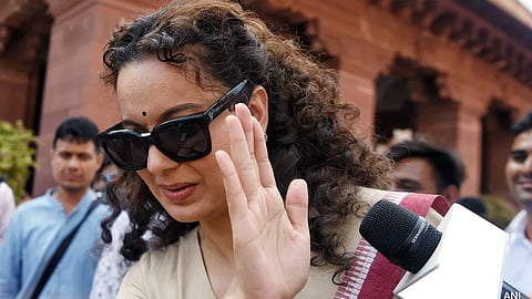 BJP MP Kangana Ranaut at the Parliament House during the Monsoon Session, in New Delhi, August 8, 2024.
