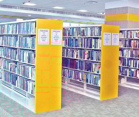 The library, spread over eight acres and eight floors, houses nearly seven lakh books in various categories. 