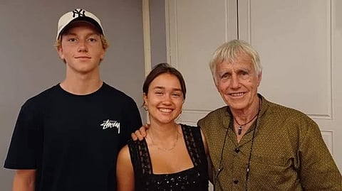 David Bradbury with daughter Nakeita Bradbury and son Omar Bradbury before being deported from Chennai Airport. 