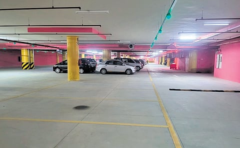 The BBMP multi-level vehicle park at Gandhinagar