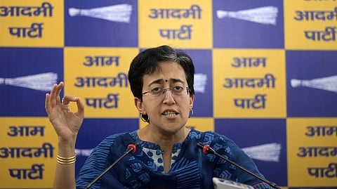 Delhi Chief Minister Atishi addresses a press conference in New Delhi