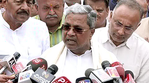 Karnataka Chief Minister Siddaramaiah speaks to the media in Bengaluru, Sept. 23, 2024.