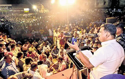 In show of strength in Kerala's Nilambur, MLA P V Anvar continues his offensive