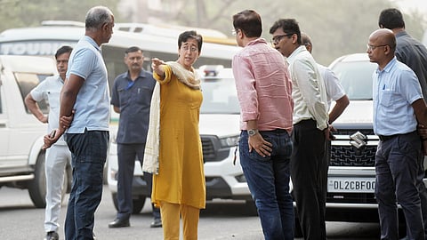 Atishi, accompanied by Public Works Department (PWD) engineers, visited different areas in south and southeast Delhi.
