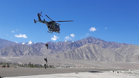 Helicopter exercising insertion of Special Forces