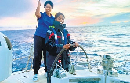 Lt Cdr Dilna K and  Lt Cdr Roopa Alagirisamy.