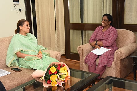 Sports Minister Rekha Arya meeting IOA President P T Usha