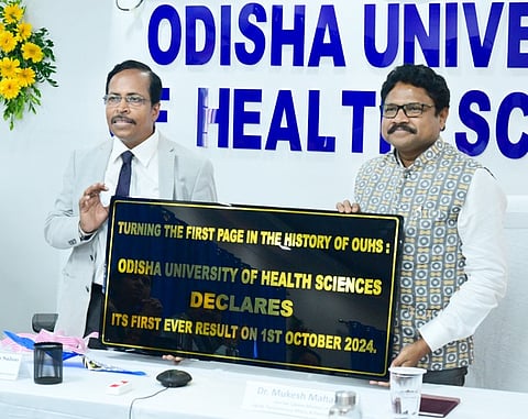 Health Minister Mukesh Mahaling and OUHS vice chancellor Prof Manash Ranjan Sahoo released MBBS results on Tuesday.