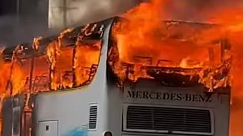 School bus catches fire in Thailand; 25 feared dead