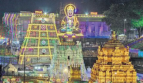 The brightly Illuminated Tirumala for annual Brahmotsavams