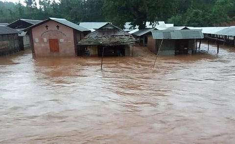 Visuals from Meghalaya where the rain-induced floods and landslides claimed the lives of at least 10 persons in Garo Hills.
