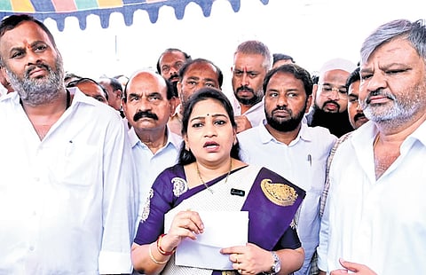 Home minister Vangalapudi Anita addressing the media on Sunday