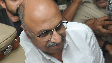 Actor Siddique leaving from Cantonment police station in Thiruvananthapuram, after appearing for questioning before SIT.