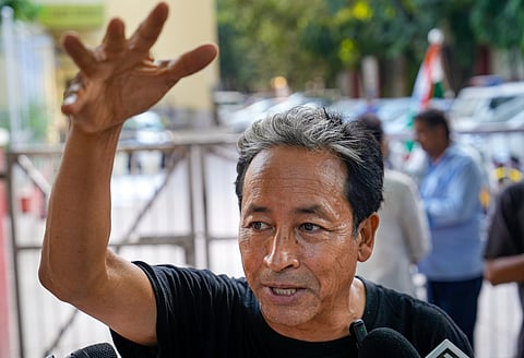 Climate activist Sonam Wangchuk during his hunger strike, at Ladakh Bhavan in New Delhi, Monday, Oct. 7, 2024.
