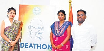 Nishanth Saka and Deepthi Battini along with IAS officer Smita Sabharwal