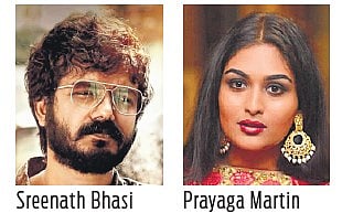 Actor Sreenath Bhasi and Prayaga Martin appear for interrogation as part of the probe into the seizure of cocaine and liquor.