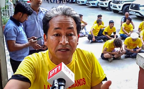 Climate activist Sonam Wangchuk during his hunger strike at the Ladakh Bhawan, in New Delhi,