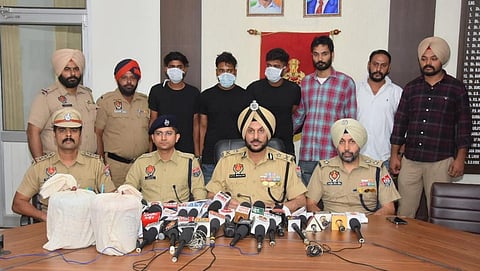 The arrested drug smugglers Gurpreet Singh, Harpreet Singh and Jota Singh 