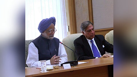 Former PM Manmohan Singh with Tata Group patriarch Ratan Tata.