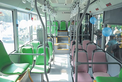 Inside view of a Mohalla bus launched on Friday. 