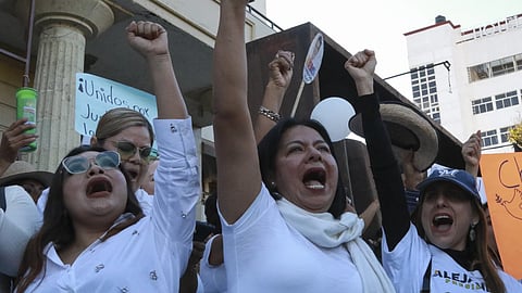 People demand justice for murdered Mayor Alejandro Arcos, Thursday, Oct 10, 2024.