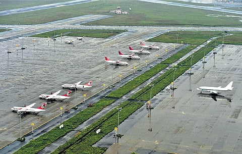 A file photo from 2016 when the Chennai airport suspended its operations due to heavy rains following Cyclone Vardah