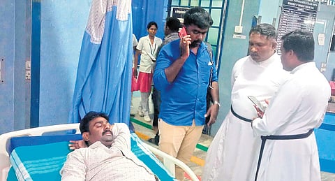 N Jegan undergoing treatment at Thoothukudi medical college hospital