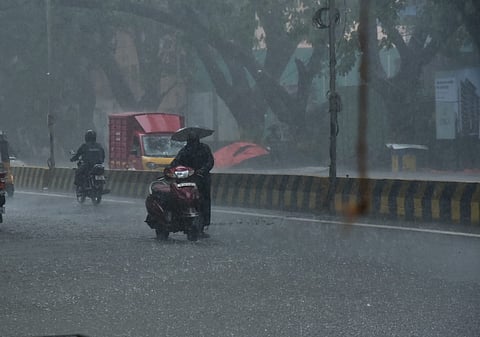 Normal life was brought to a standstill as heavy rains lashed Chennai on Tuesday. 