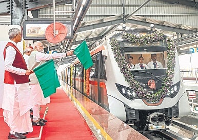 Primne Minister Narendra Modi flagging off Namo Bharat Rapid Rail services